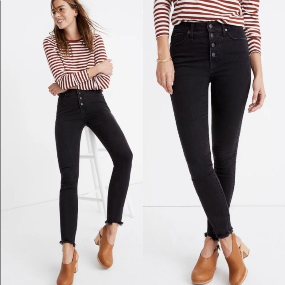 Madewell Black High-Rise Button-Fly Skinny Jeans
